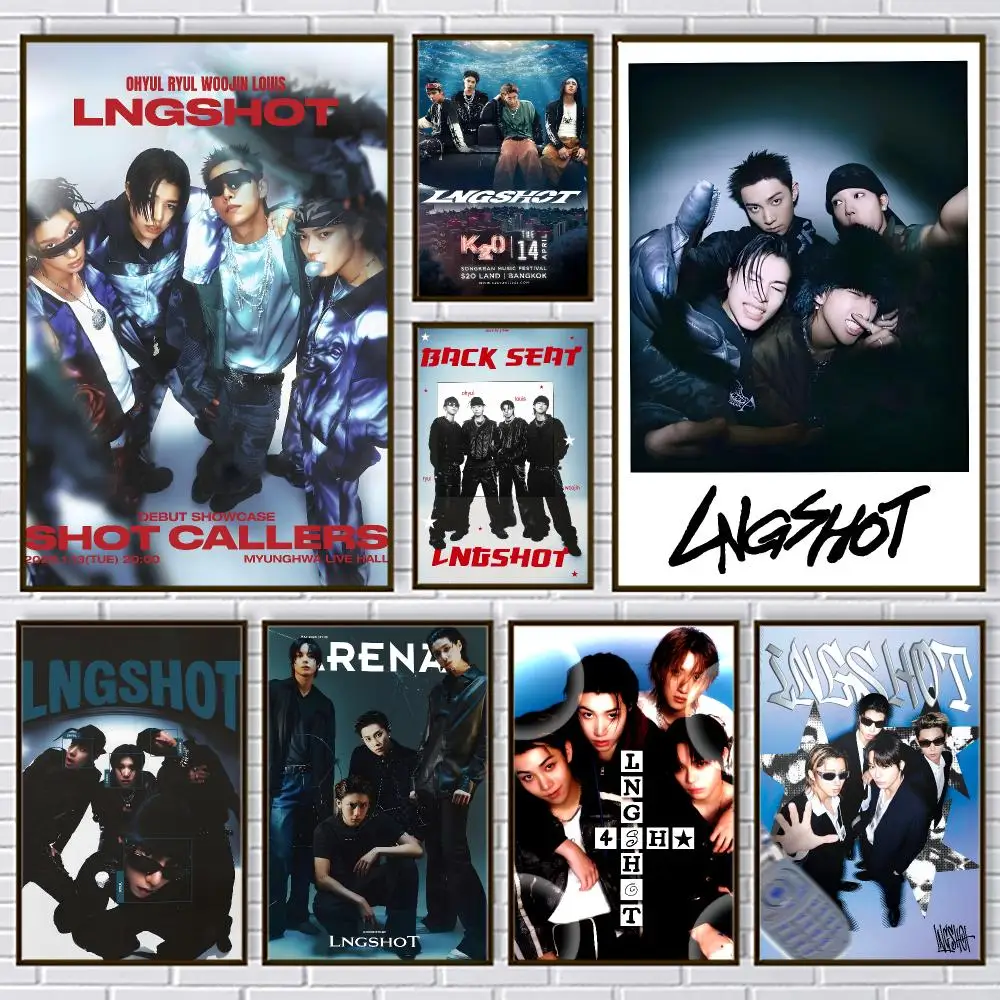 K-Pop Group LNGSHOT Poster PP Paper Wall Art for Living Rooms Bars Cafes Stylish Home Decor Gift