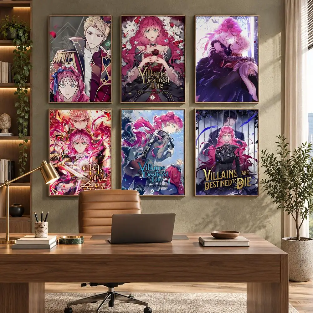 Anime V-Villains Are Destined to Die Poster HD Waterproof Wall Decal for Study, Living Room & Garage, Great Gift for Fans