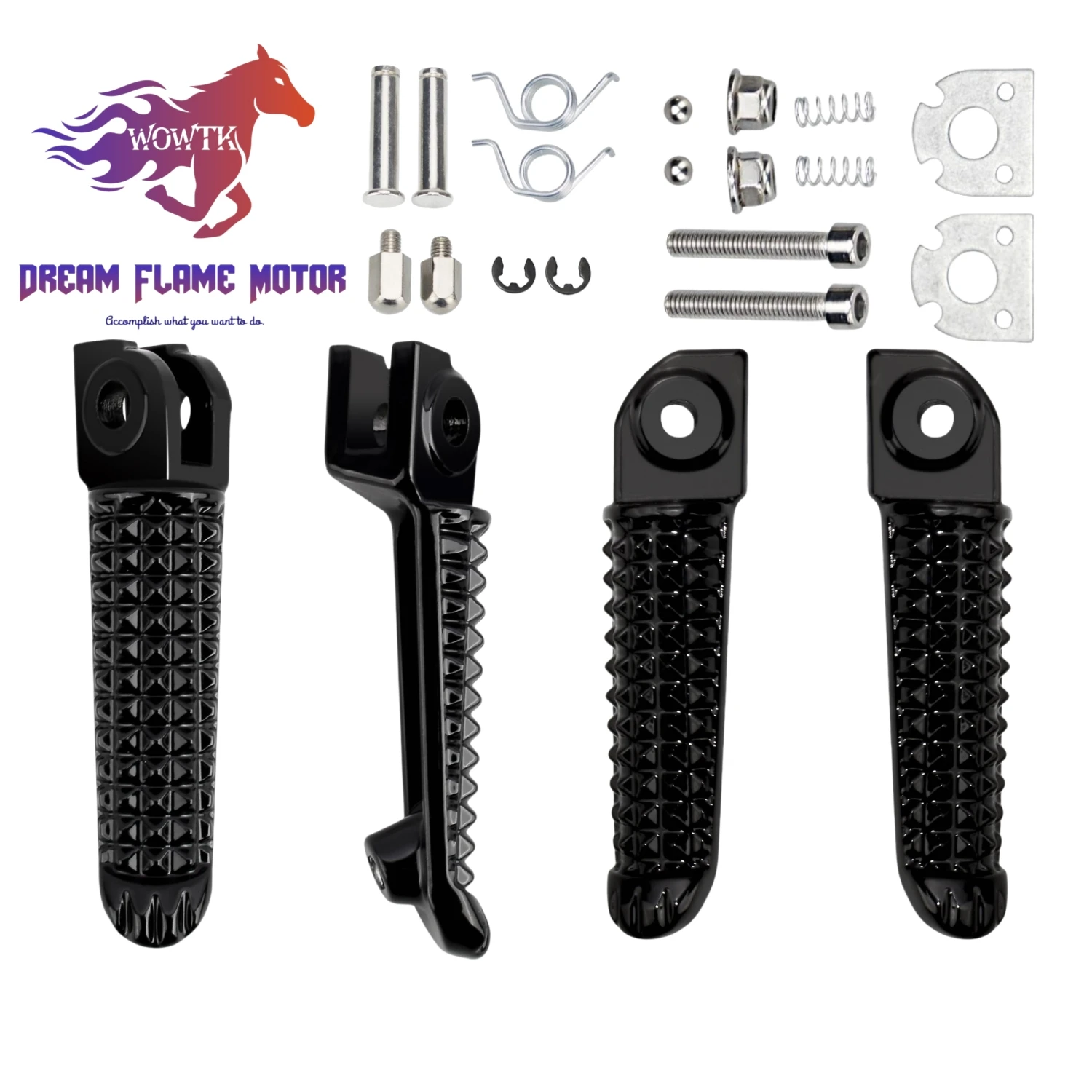 Rider Passenger Pedal Set Racing Front Footpeg Rear Footrest Motorcycles Parts For YAMAHA YZF-R1 R1M R1S R6 R1LE V-Max 1700 GP60