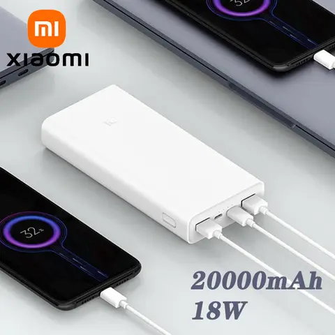 XIAOMI Power Bank 3 20000mAh USB-C 18W Two-Way Fast Charge, Triple Output, High-Capacity Portable Charger for iPhone 15 16 17