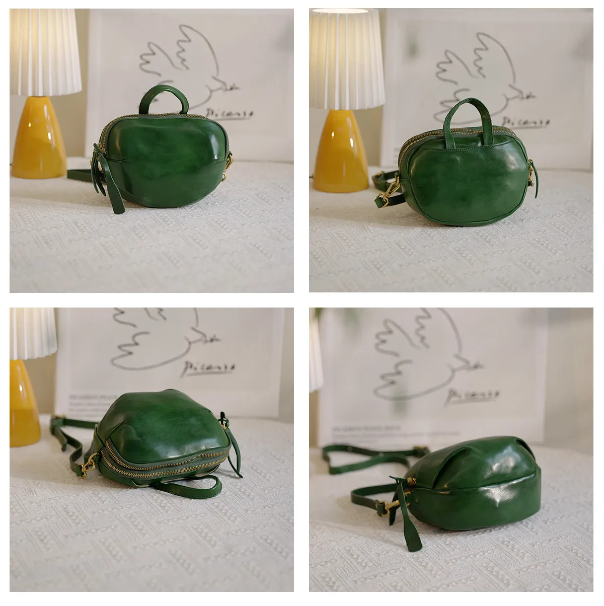 PNDME Mode Vintage Designer Handgefertigte Echtleder Damen Niedliche Kleine Handtasche Outdoor Party Rindsleder Damen Umhängetasche – Detail 17