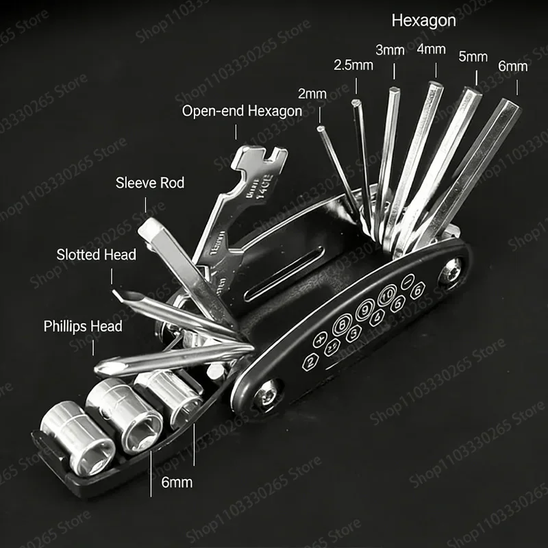 

Набор универсальных ключей 16-в-1 | Набор инструментов из прочной нержавеющей стали с противоскользящей ручкой и вращающимся механизмом для дома и обслуживания автомобилей