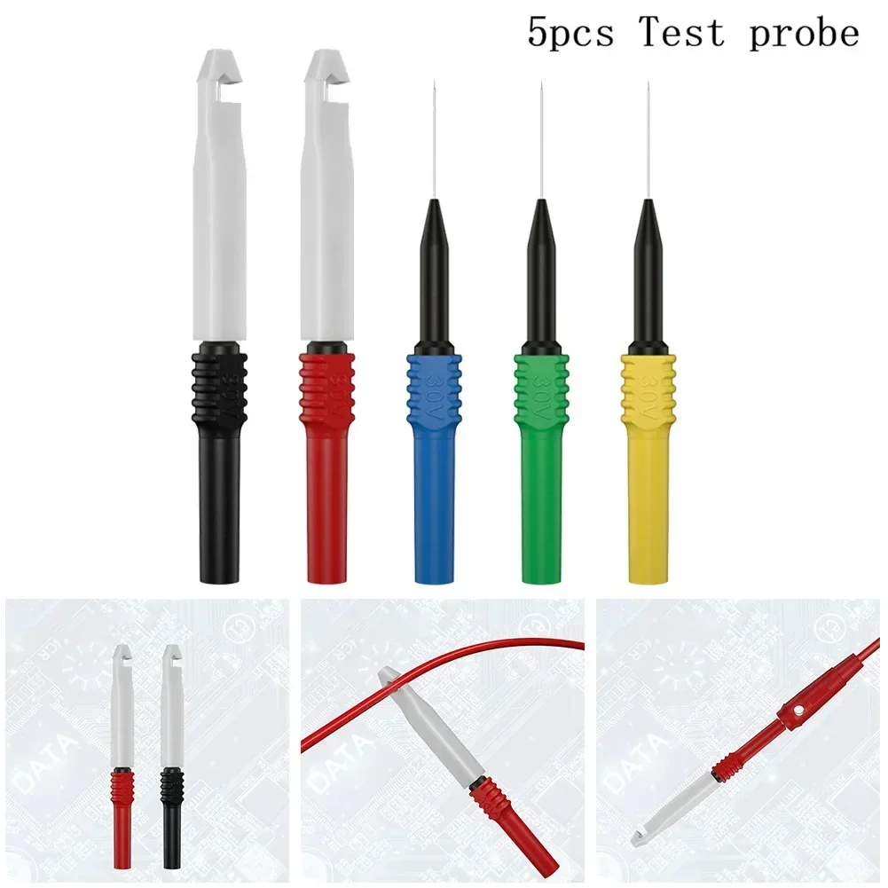 5PCS Hantek Multimeter Probe Test Needle Back Pin Banana Plug Diagnostic Tester Handheld Oscilloscope For Automotive Electrician