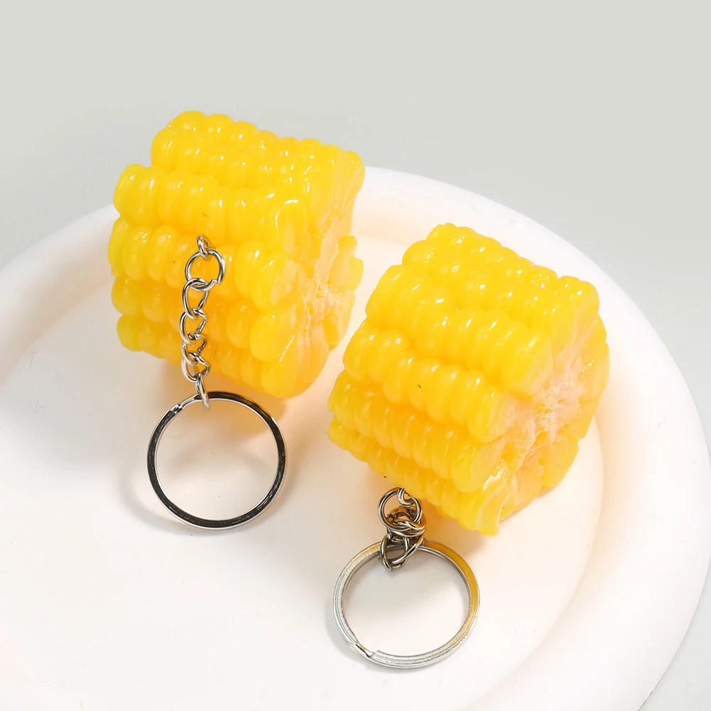 Creative PVC Material Corn Alloy Key Chain Innovative Food Play Bag Pendant Simulation Vegetable Photography Background Props