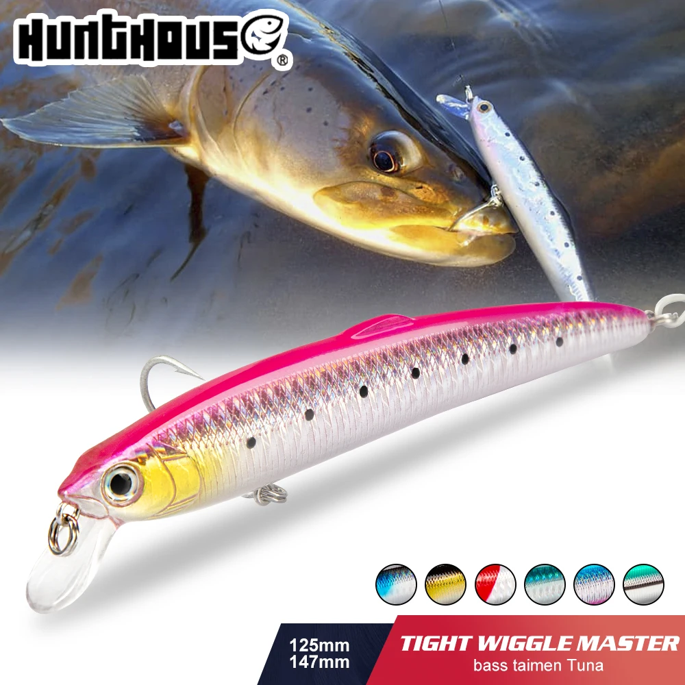 Hunthouse smith saruna minnow isca de pesca 125mm 17.5g água salgada artificial duro iscas jerkbait wobblers para robalo pique lw131