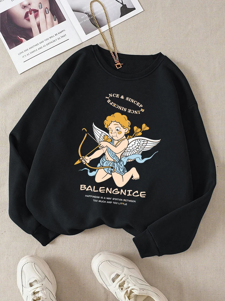 Little Angel Baby Printing Sweatshirt Men Fashion Comfortable Clothes Simple Casual Hoody Autumn Fleece Loose Male Streetwear