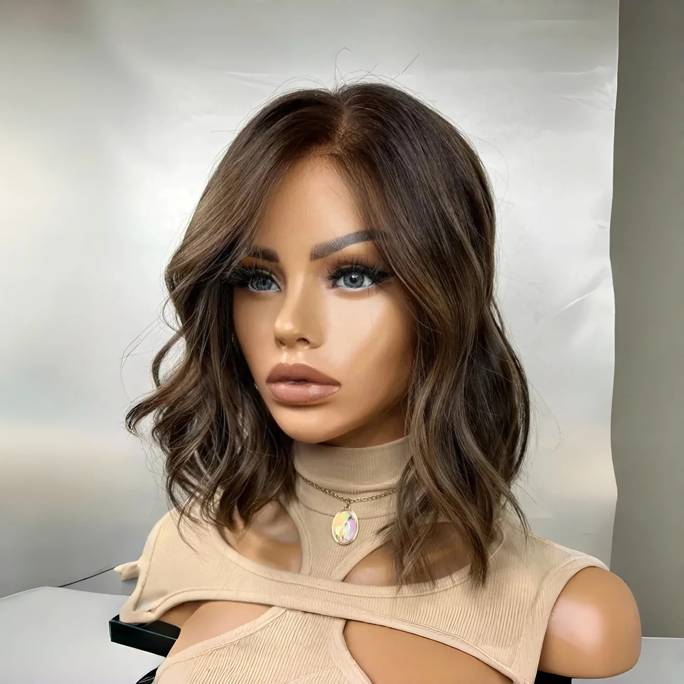 

Highlight Brown Glueles Soft Long 14inchbody wave 5x5 Silk Base Jewish Human Hair With BabyHair HD Lace European Hair Preplucked