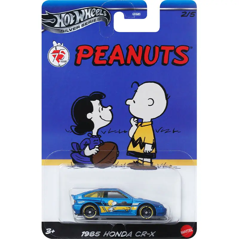 1/64 Hot Wheels Car Model Snoopy PEANUTS Series Honda CR-X Volkswagen Collection Alloy Cars Model Ornament Boy Birthday Toy Gift