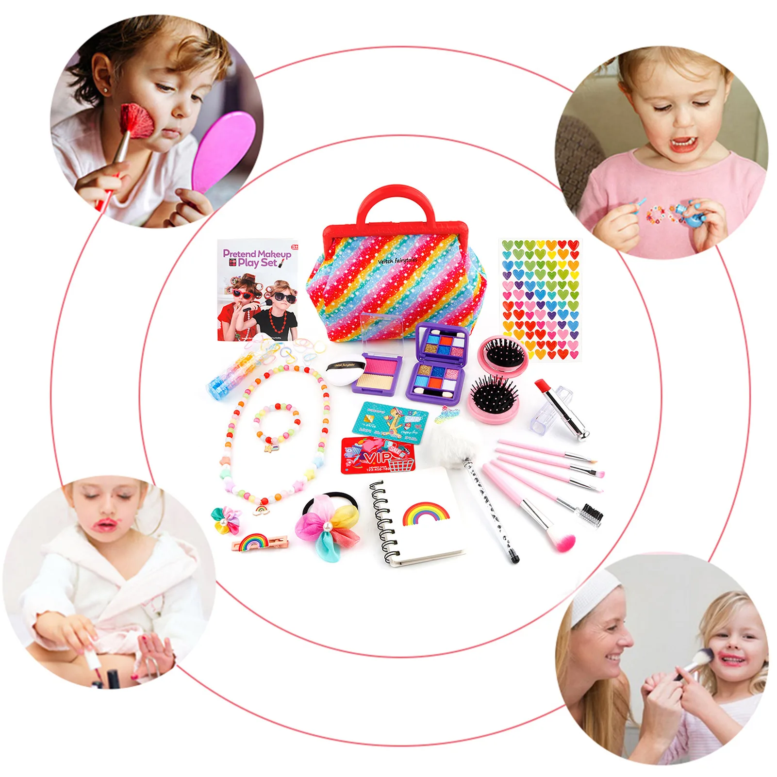 Ensemble de cosmétiques de mode pour enfants, jouets de maquillage sûrs pour enfants, jeu de simulation de beauté de princesse pour filles