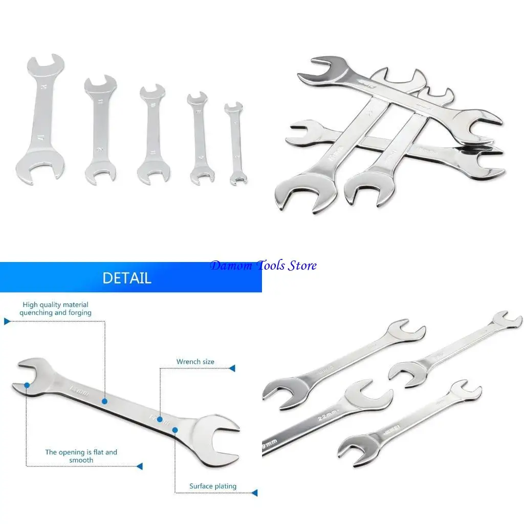 

57BE, 5 шт./компл., набор супертонких гаечных ключей с открытым зевом, метрические 6-17 мм, тонкий набор гаечных ключей, из