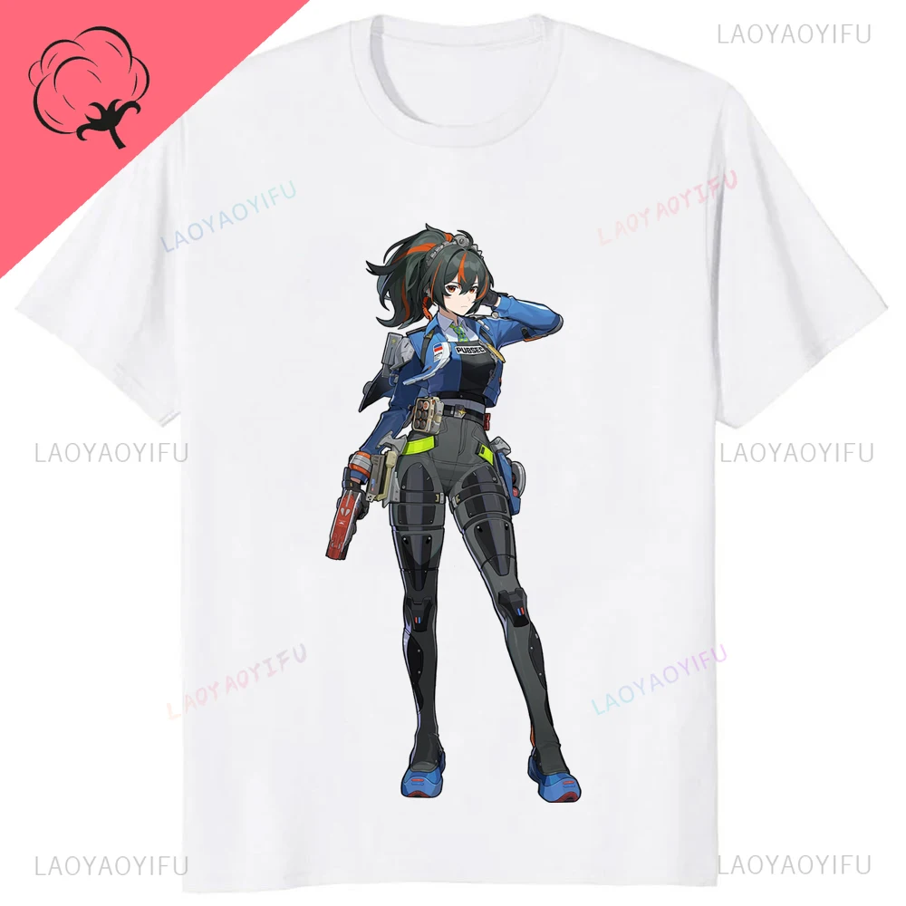 Kawaii Zenless Zone Null T-Shirt ACG ARPG Spiel Fans Cosplay Grafik T Shirt Baumwolle Casual Mode Streetwear Mann Frauen T-shirt – Detail 11
