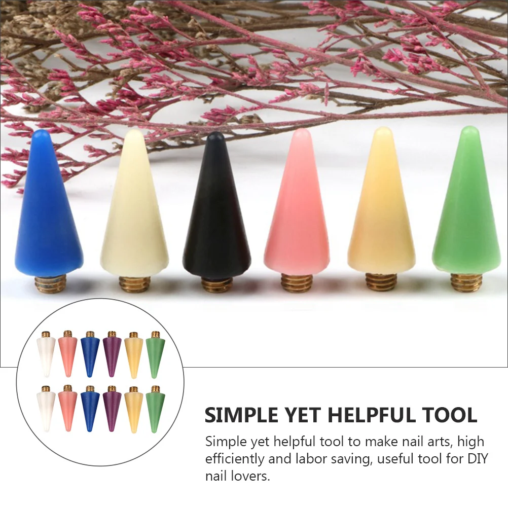 12pçs pontas selecionadoras de strass para unhas, cabeças de substituição, caneta de broca para ferramentas de manicure diy, design de arte eficiente