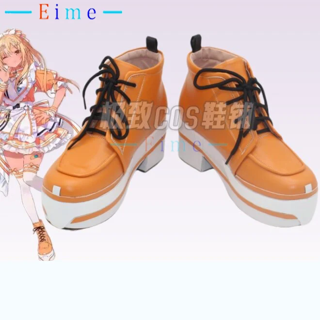 

Обувь для косплея Vtuber Shiranui Flare, карнавальные ботинки на Хэллоуин, аксессуары для аниме, обувь из искусственной кожи большого размера, изготовленная на заказ