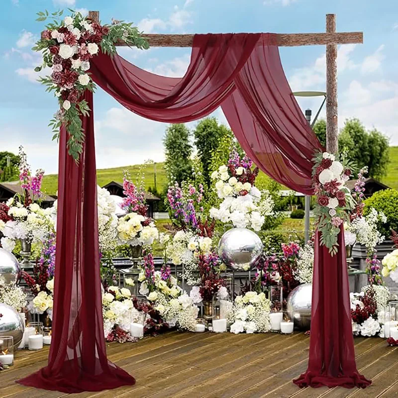 

Wedding Arch Drape Drapping Fabric 6-10 Meters Sheer Shiny Chiffon Fabric Backdrop Curtain Drapery Ceremony Reception Swag