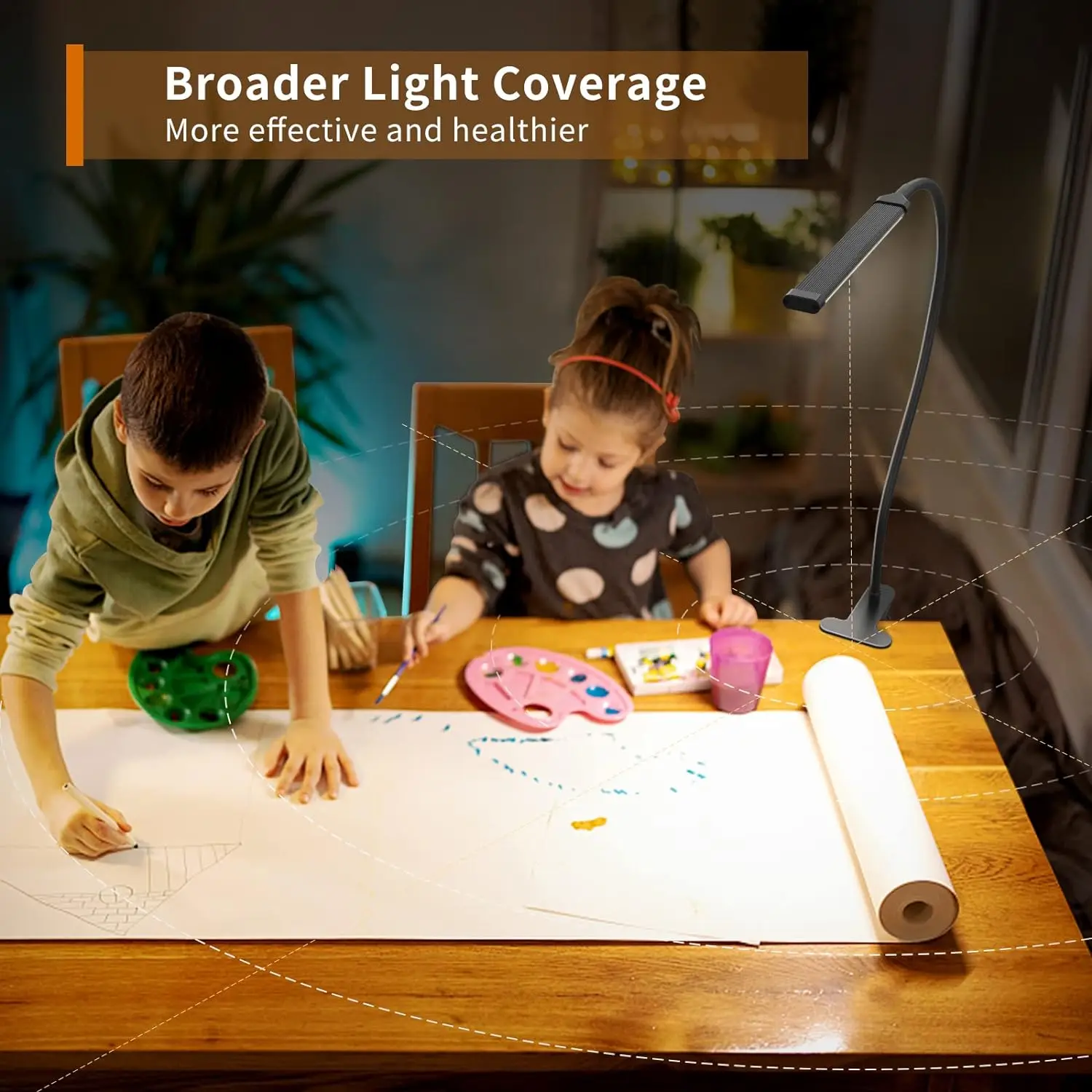 LED Desk Lamp with Clamp Adjustable 3 Color Modes 10 Brightness Level Table Lamp USB Eye Caring Flexible Gooseneck Desk Light