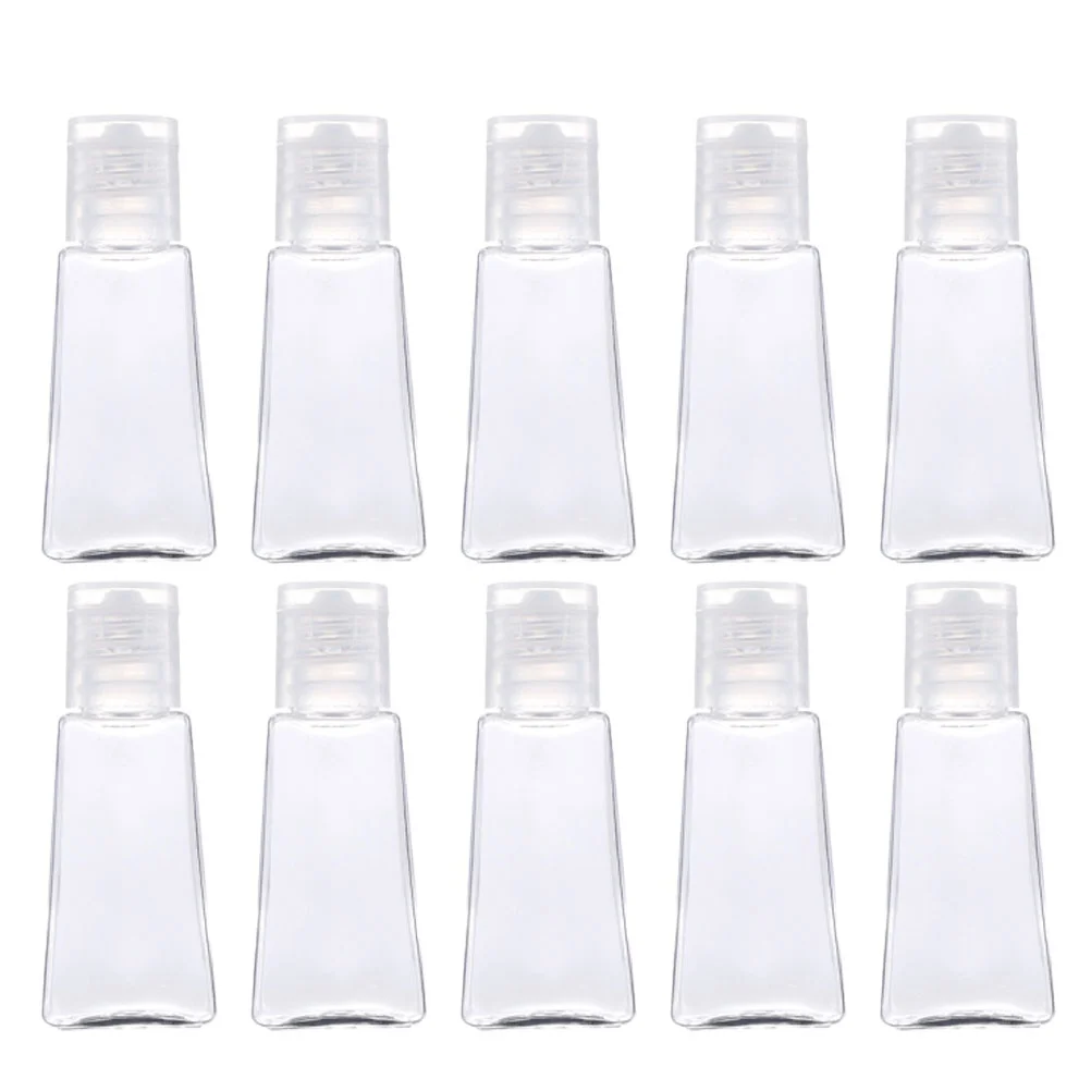 10pcs 30ml Trapezoidal Empty Hand Bottles Refillable Plastic Container Transparent Gel Bottle Plastic Bottles