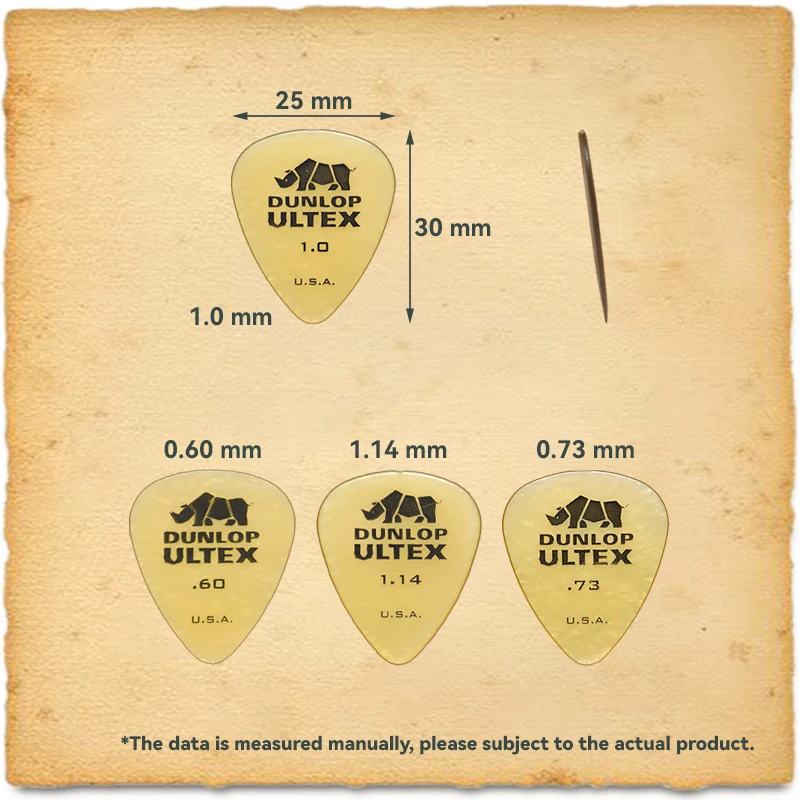 Dunlop Guitar Picks Standard Ultex Plectrum Mediator 421R 0.6/0.73/1.0/1.14mm for Bass Acoustic Electric Guitar Accessories