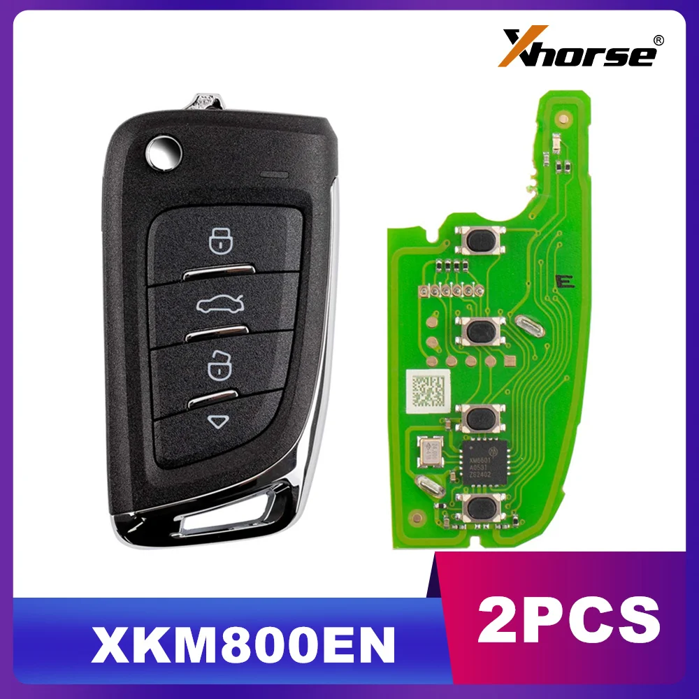 

1/2PCS Xhorse XKM800EN Wire Remote Universal Flip Key 4 Button Knife Style