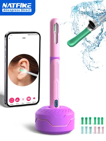Ear Cleaner with Camera Set HD Ear Sticks Otoscope USB C Charging Endoscope Wax Removal Tool Earpick Ear Cleaning Set NK3 Pro