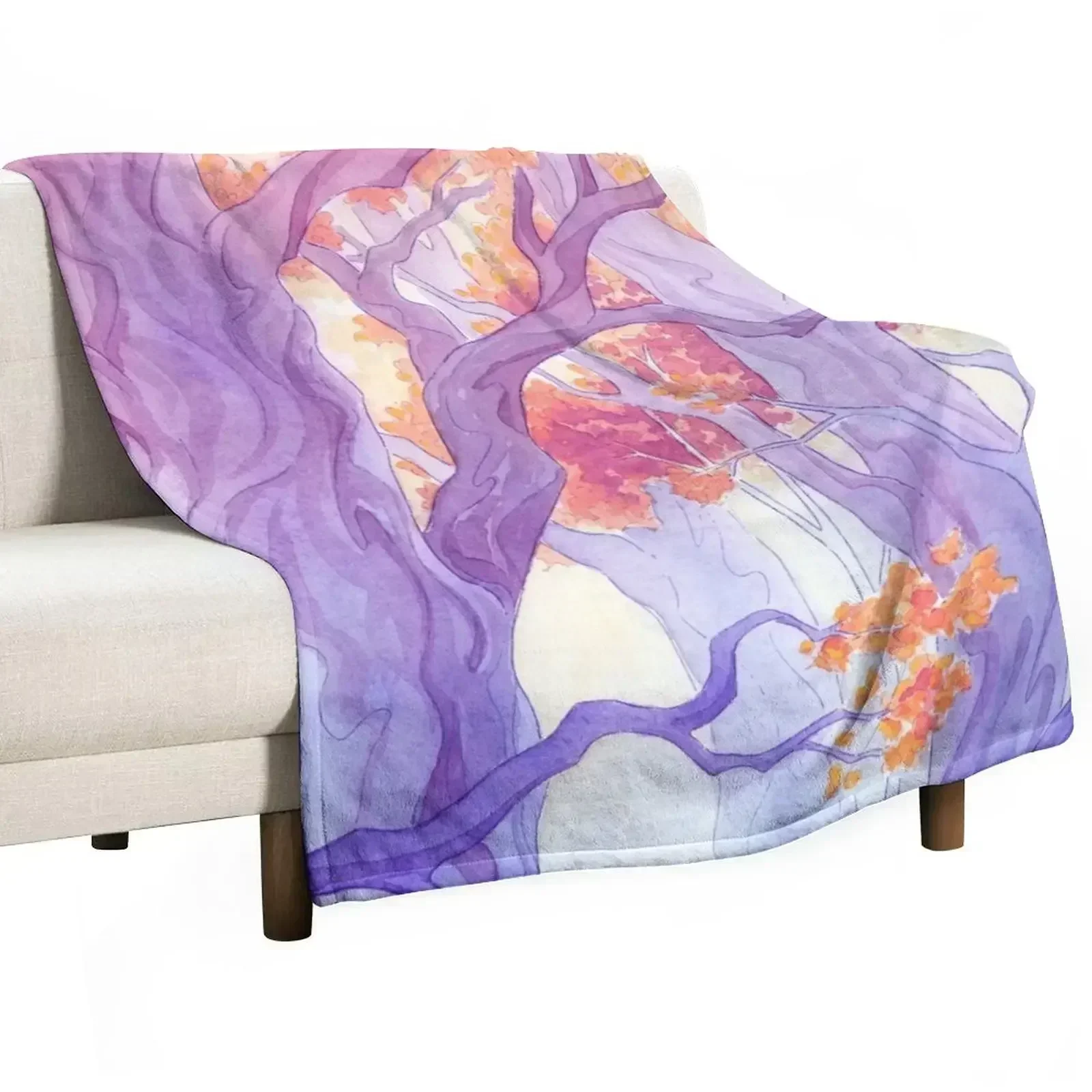 The Long Crossing - Purple Variant Throw Blanket Plaid on the sofa Bed Quilt Sofa Quilt Weighted Furrys Blankets