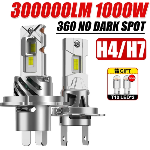 H7 H4 faros LED para coche Canbus sin Error LED faros antiniebla para automóvil haz alto y bajo H4 12V 6500K inalámbrico 1:1 tamaño bombillas LED Plug And Play