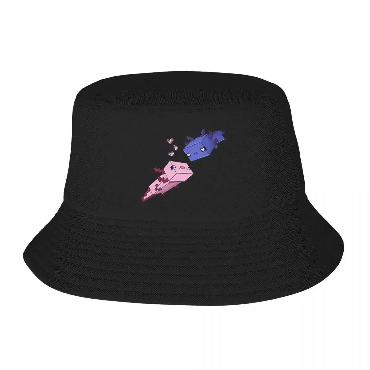 Axolotl Valentines Bucket Hat Panama for Man Woman Bob Hats Outdoor Fisherman Hats Summer Beach Fishing Unisex Caps