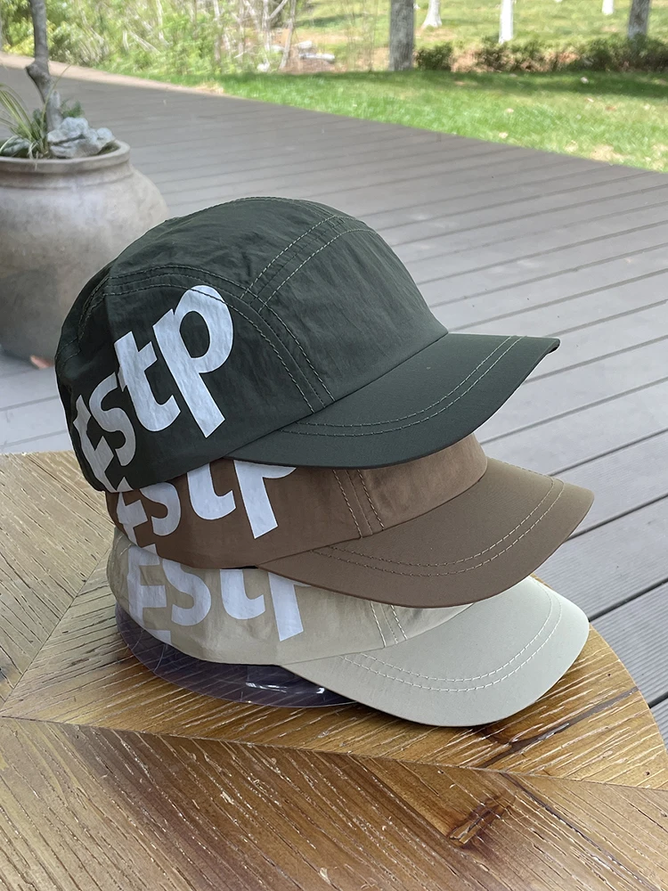 

Letter short brim baseball cap men's and women's outdoor quick-drying five-piece couple thin cap