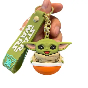 Star Wars akční figurka klíčenka Baby Yoda kabelka přívěsek model kawaii kreslený přívěsek na klíče od auta dětský dárek hračka 10 nejlepší prodej Autopříslušenství Yoda - №9
