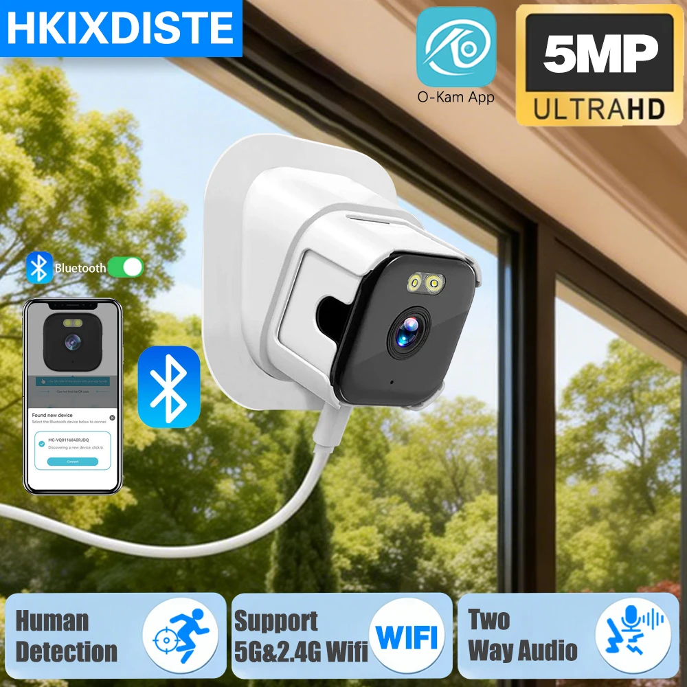 

Ultra HD 5MP Цветное ночное видение Инфракрасное обнаружение 5G Wi-Fi Оконная камера Bluetooth-соединение Умный дом Безопасность Радионяня