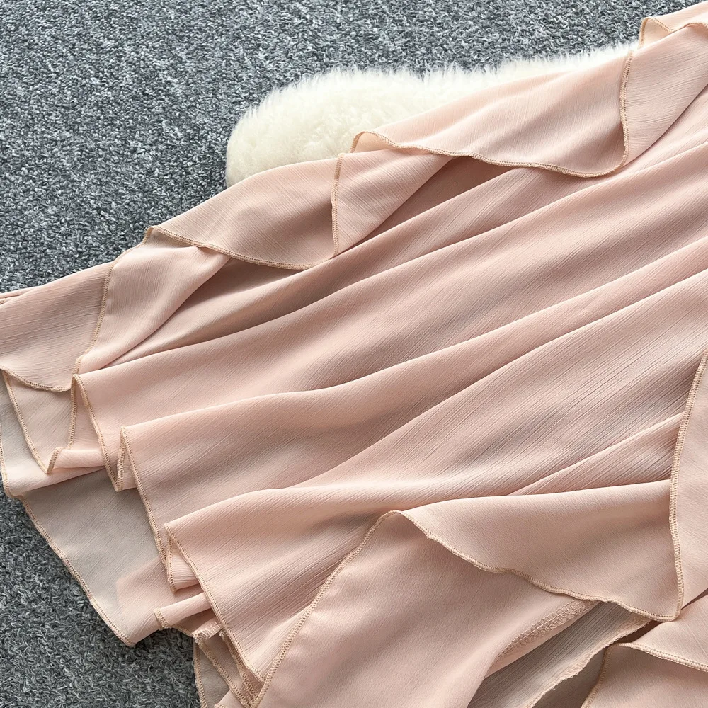 Women Ruffles Dresses A Line Solid Dress 3D Flower Strapless Ankle Lenth Waist Cutout Slim Fit Party Sexy Elegant 2025 Summer