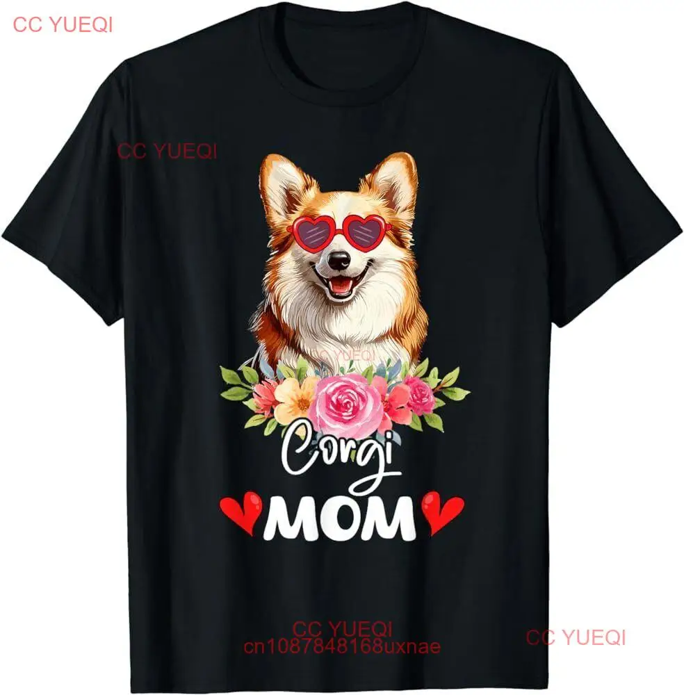 Солнечные очки Corgi мама мамочка, цветочная собака, владелец футболки