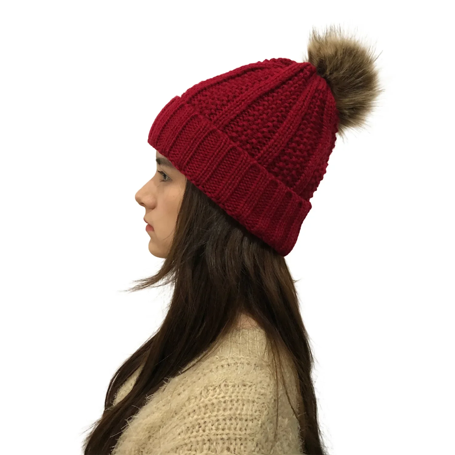 Winter Women Knitted Hats Fashion Warm Pom Pom Wool Hat 2023 Ladies Skullies Beanie Female Outdoor Caps thanksgiving winter cap