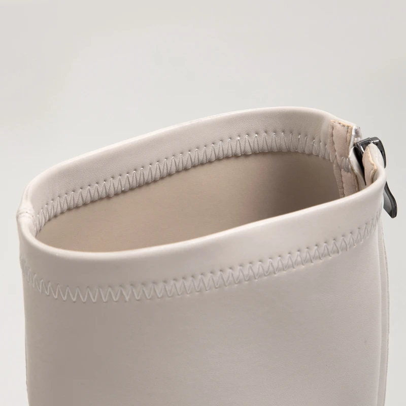 Women's new autumn and winter square toe high heels with knee zipper plus large tube knight motorcycle boots and riding boots - Image 4