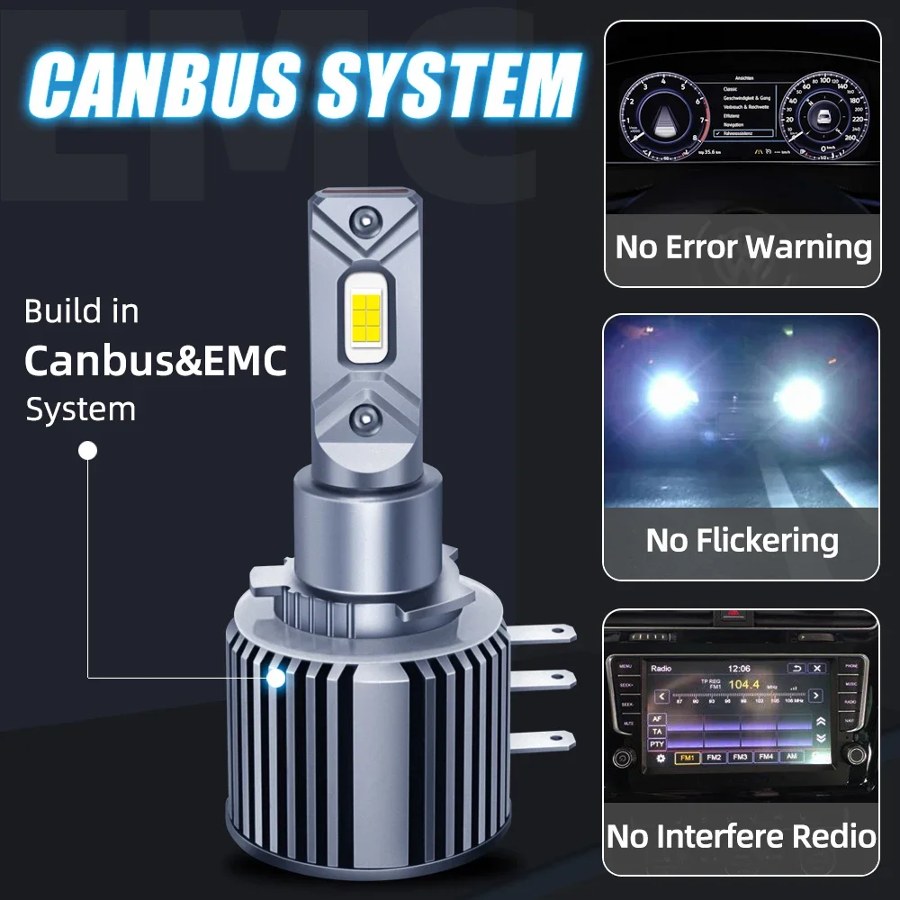 Car LED Headlight H15 LED Canbus 6000K 380W 180000LM Auto Lamp Turbo Fog Light 12V CSP 3570 Lamp