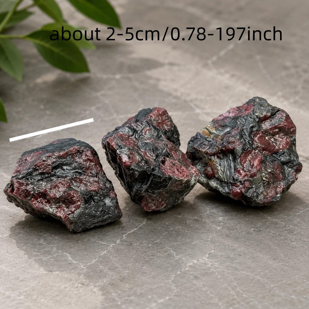 Natural Firework Garnet Rough Raw Stone Astrophyllite Garnet Mineral Specimen Irregular Rock for Home Decor Aquarium view 3