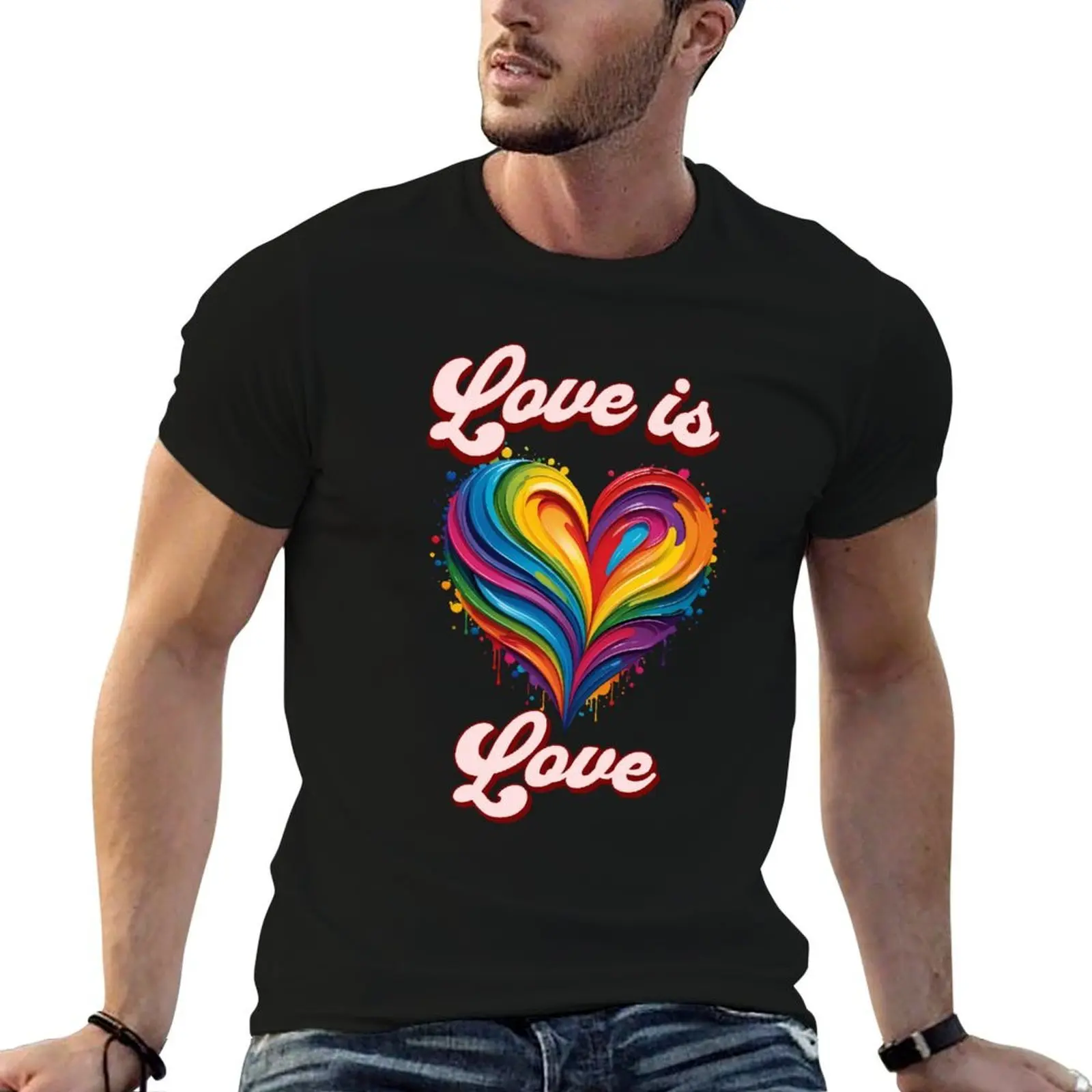 

Love is Love - Pride Month Celebration T-Shirt t shirt man plain t shirt man cotton t shirt custom print T-shirt