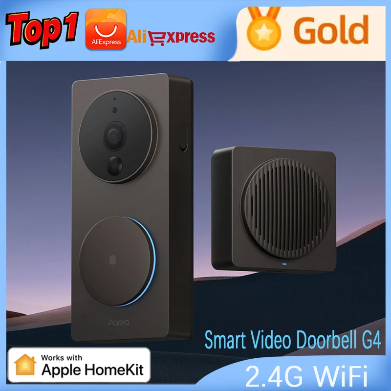 

Aqara WiFi Smart Video Doorbell G4 Wireless 1080P HD Camera IR Alarm Security Smart Home Door Bell WiFi Intercom for Home