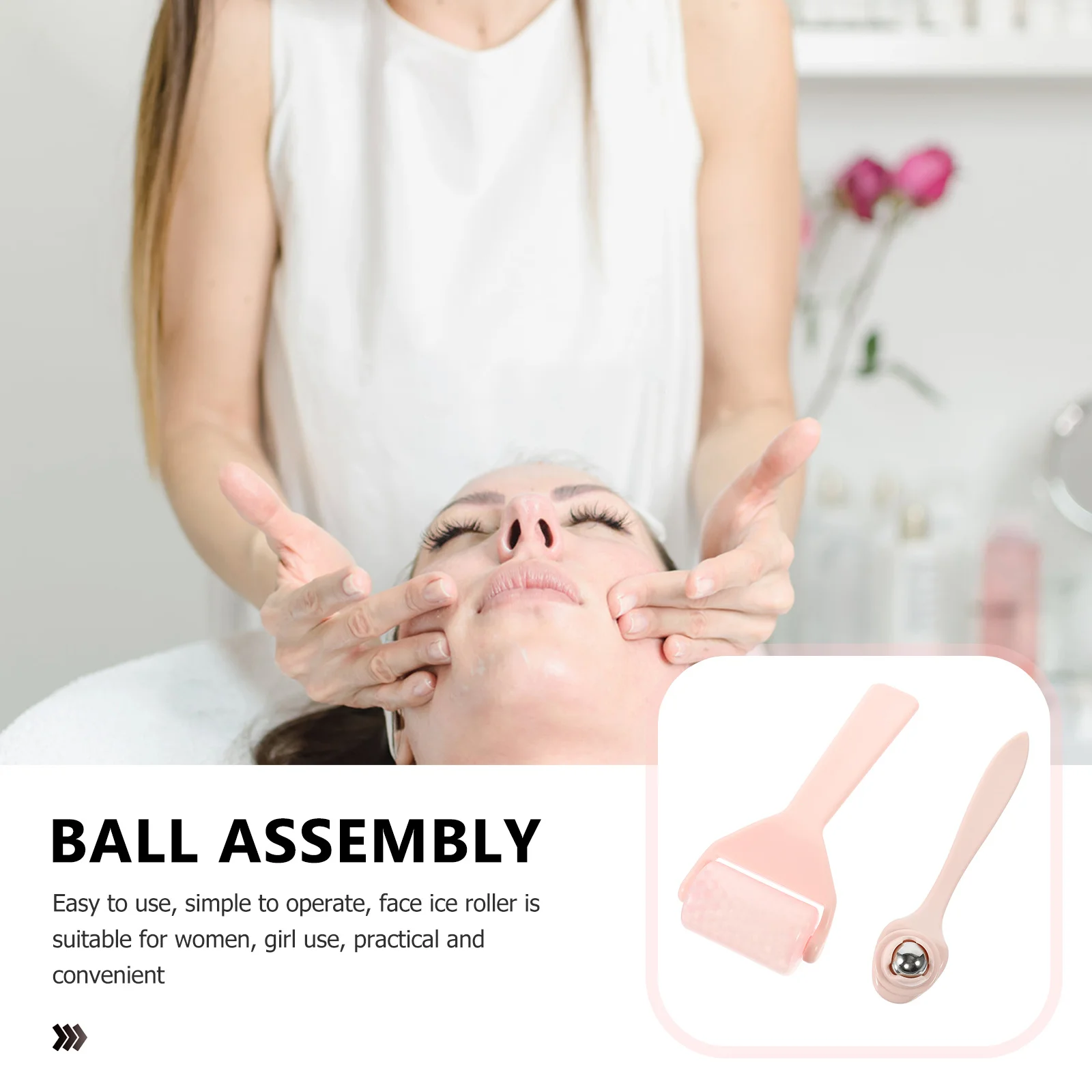 1 Satz 1 Satz Augen-Eis-Gesichtsroller Tragbares Gesicht für die Hautpflege Damen-Schönheitswerkzeug Kaltkompresse-Massagegerät