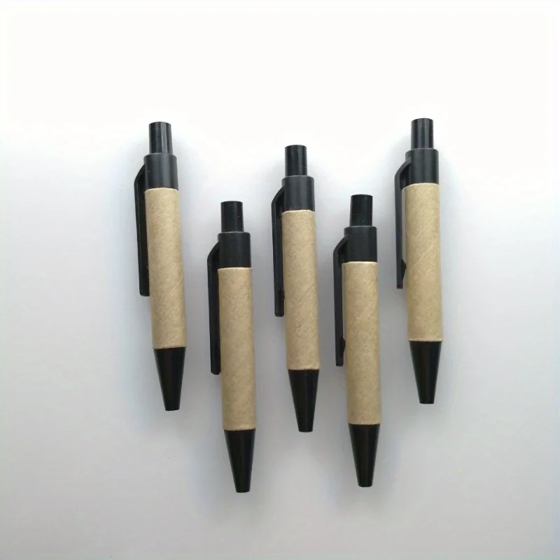 Stylo à bille en papier recyclé écologique, 10 pièces, stylo d'écriture à encre noire, fournitures scolaires et de bureau