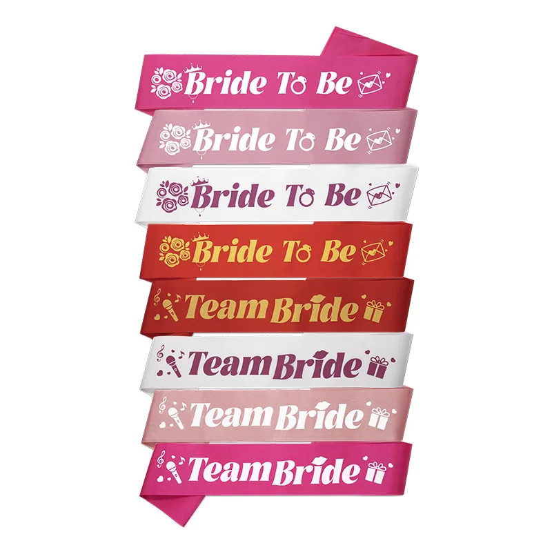 15 Models Bride to Be Team Bride Letter Print Bachelorette Party Birthday Straps Single Women Off Single Celebration Belts