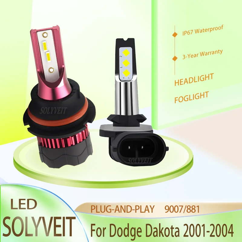 

Quality Guaranteed reliable Dustproof Enhanced Safety 9007 881 LED HEADLIGHT FOGLIGHT FOR Dodge Dakota 2001 2002 2003 2004