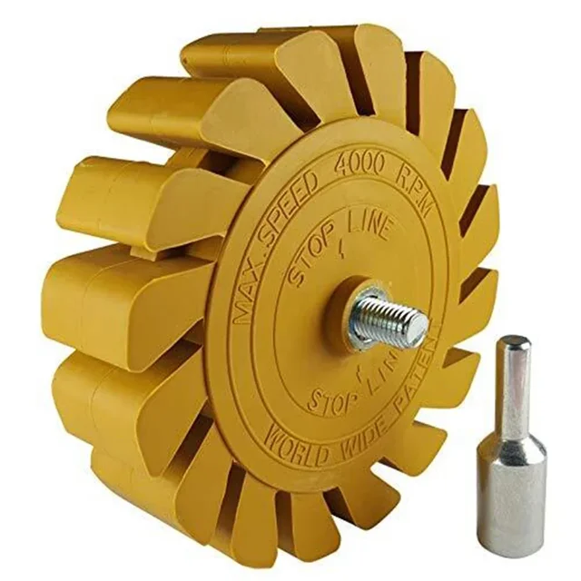 1szt Naklejka samochodowa Gumka do usuwania folii Gumka do usuwania kleju Ø100mm 25mm Gumowe koła do odtłuszczania