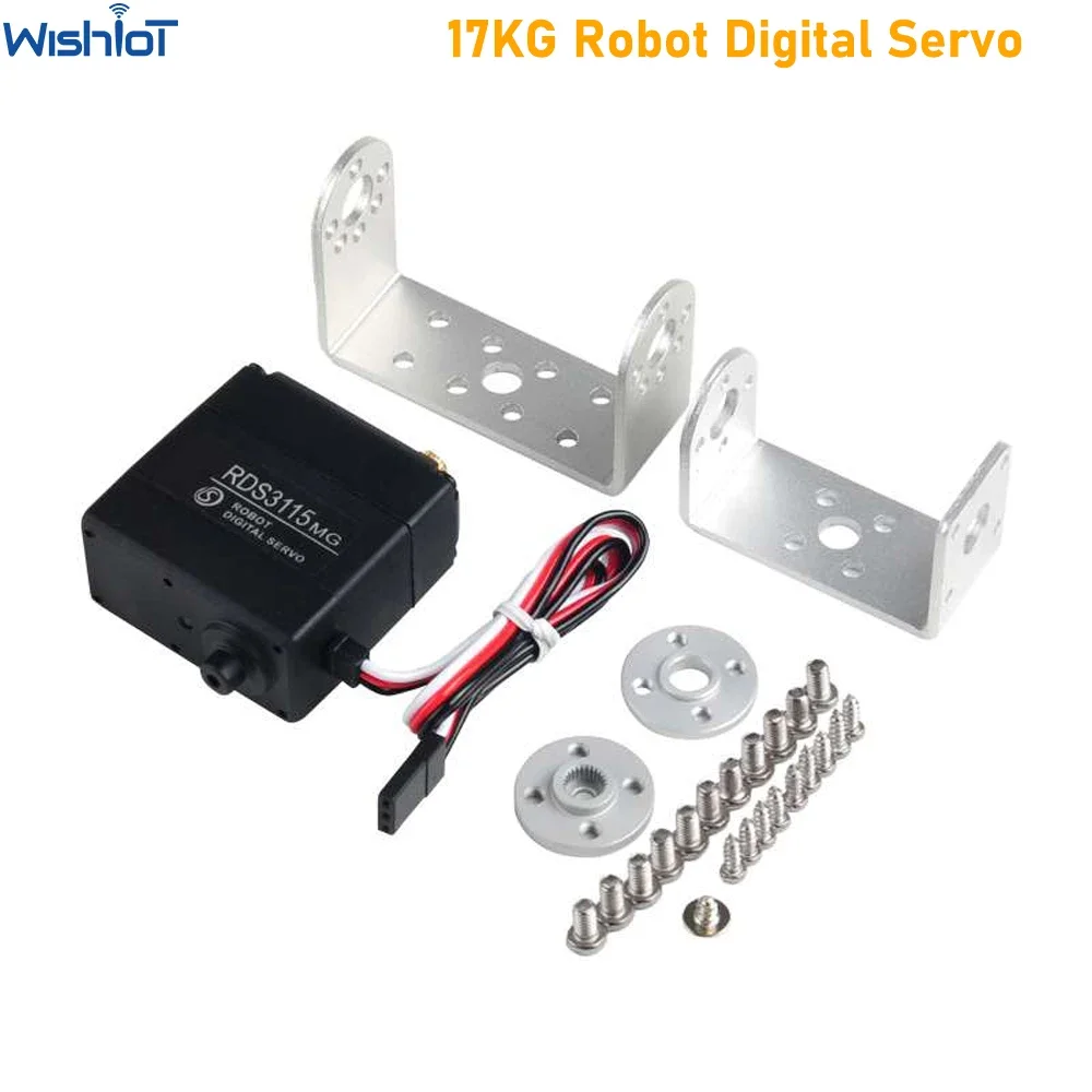 17KG Robot Digital Servo High Torque & Speed Dual Shaft Metal Gear Biaxial Servo 4.8-7.2V 180/270 Control Angle for RC Robotic