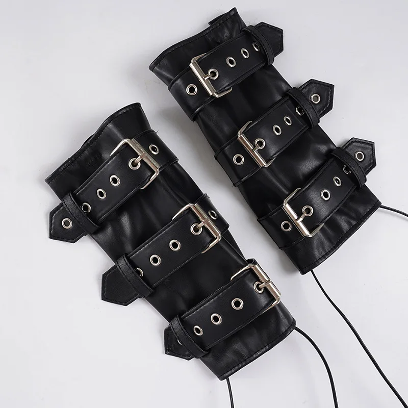 Punk Street Style Spice Girl Turtleneck Metal Buckle Pu Leather Vest Slim Fit S… - Image 5