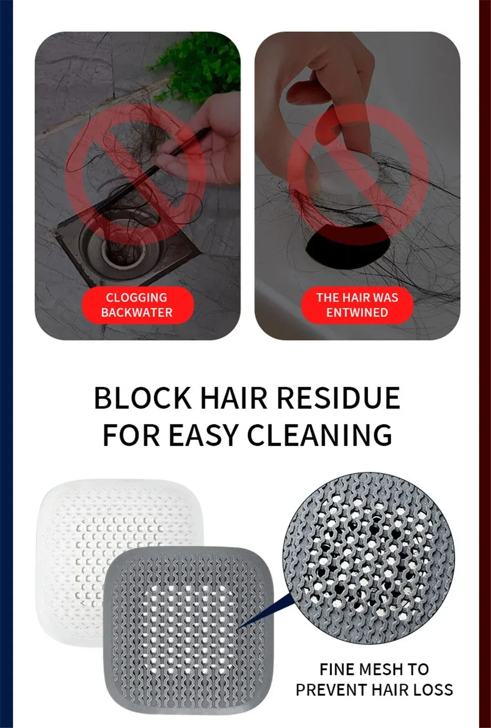 kkjoy Anti-Verstopfungs-Abflussfilter, flexibler Silikon-Haarfänger für Dusche, Badewanne, Bodenablauf, täglicher Gebrauch – Detail 6