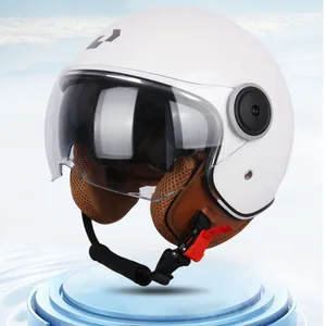 Dot certification vintage motorcycle helmet, kart, scooter, motor van, motorcycle, double lens, half -helmet running, four stations 7 Main sales helmet kart - №7