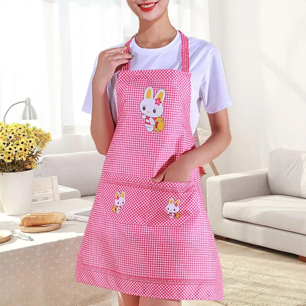 Women Apron Practical One Size Kitchen Apron Cartoon Rabbit Women Apron Kitchen Accessories Household Supplies Cooking Apron Bib