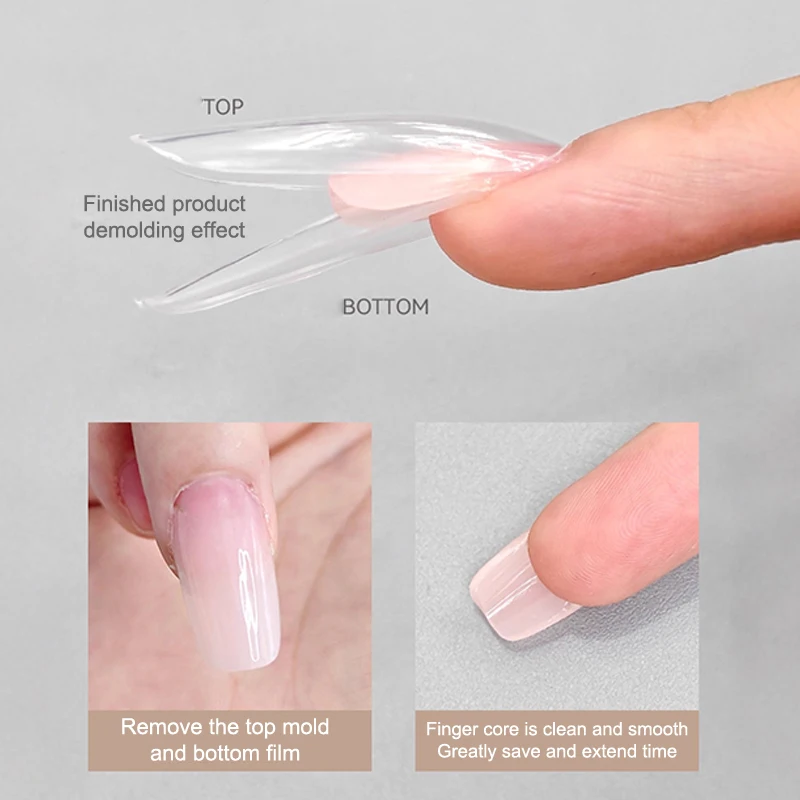 Formas Duales para Uñas Sandwich, 60 Piezas, 15 Tamaños, Extensiones Rápidas - Formas Duales en T, Elipse, Moldes Superiores e Inferiores para Manicura 3D