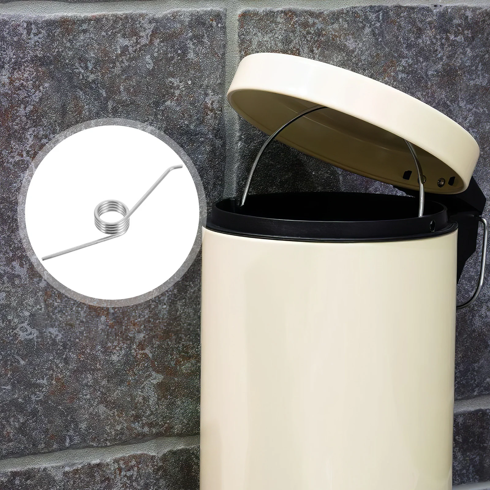 

4 pcs Stainless Steel Torsional Spring Replacement Garbage Trash Can Lid Spring Easy Install Reusable For Bathroom