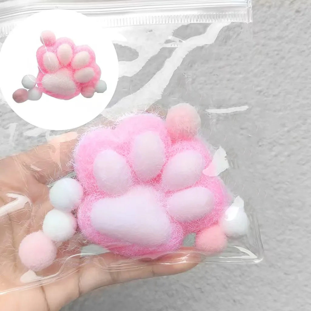 1 pçs simulação de pelúcia squeeze gato pata alívio do estresse brinquedo pitada lento rebote ventilação relaxamento brinquedo de descompressão com reunindo